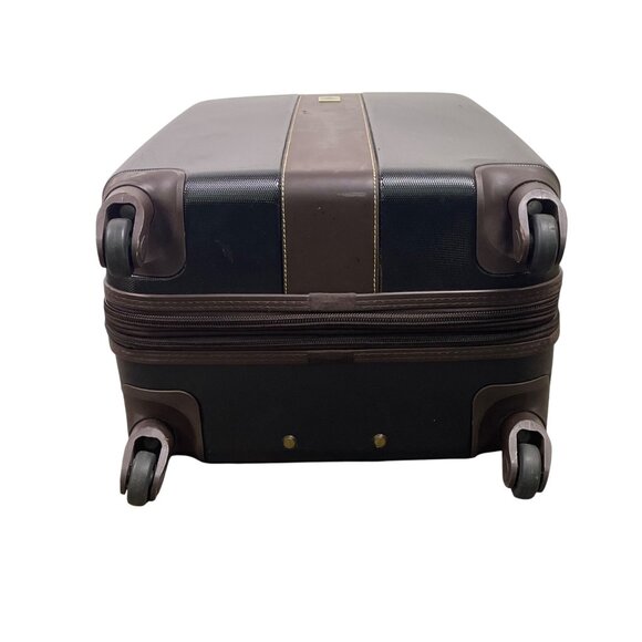London Fog Men’s Black & Brown Hardshell Expandable Spinner Wheeled Luggage - Picture 5 of 11